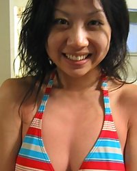 Compilation of a naughty Asian girlfriend posing naked